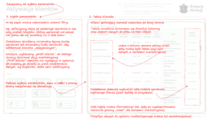Zrzut ekranu z aplikacji Aktywacja Klientów, pokazujący układ raportu wraz z opisem
